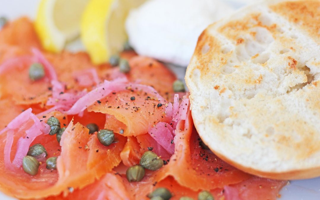 Smoked Salmon and Toasted Bagels
