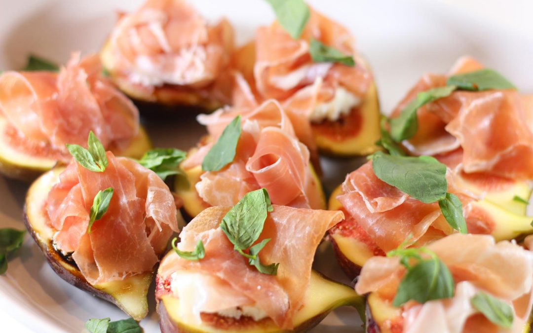 Black Fig with Balsamic Reduction and Prosciutto Ham