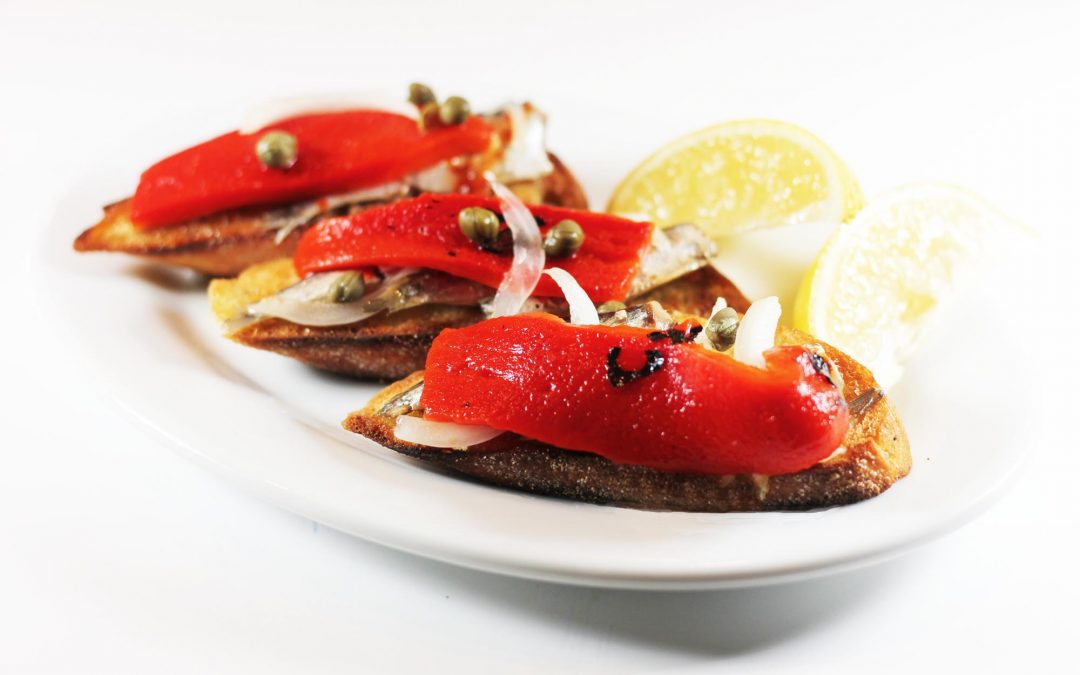 Piquillo Peppers and Sardine Tartines
