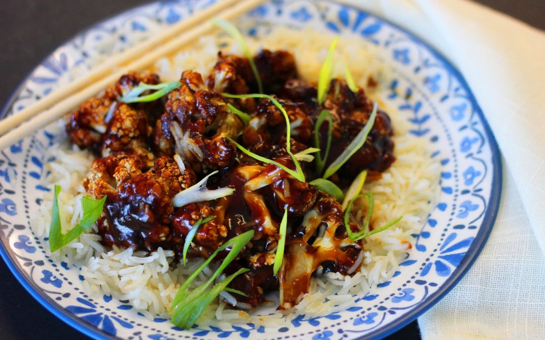 Roasted Cauliflower with Delicious Asian Sauce