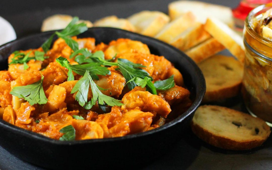 Spanish Creamy Butter Bean and Tomato Tapas