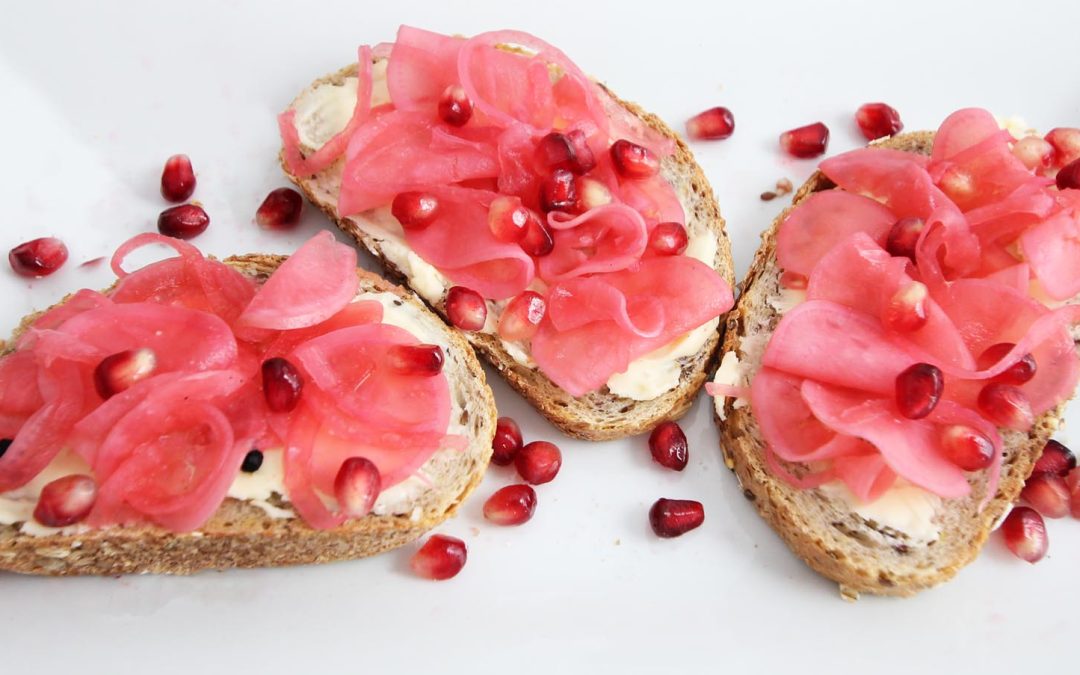 Sweet Butter Tartines with Quick Pickle