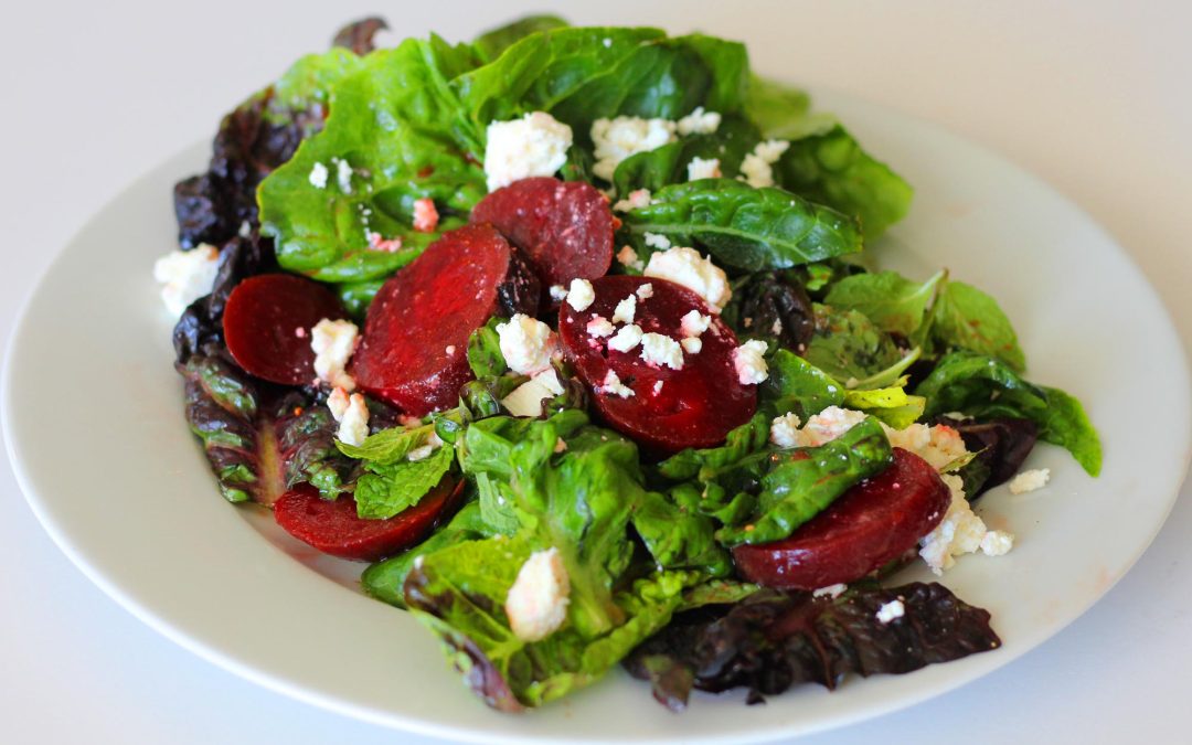 Beet Root, Mint and Feta Salad with Balsamic Dressing