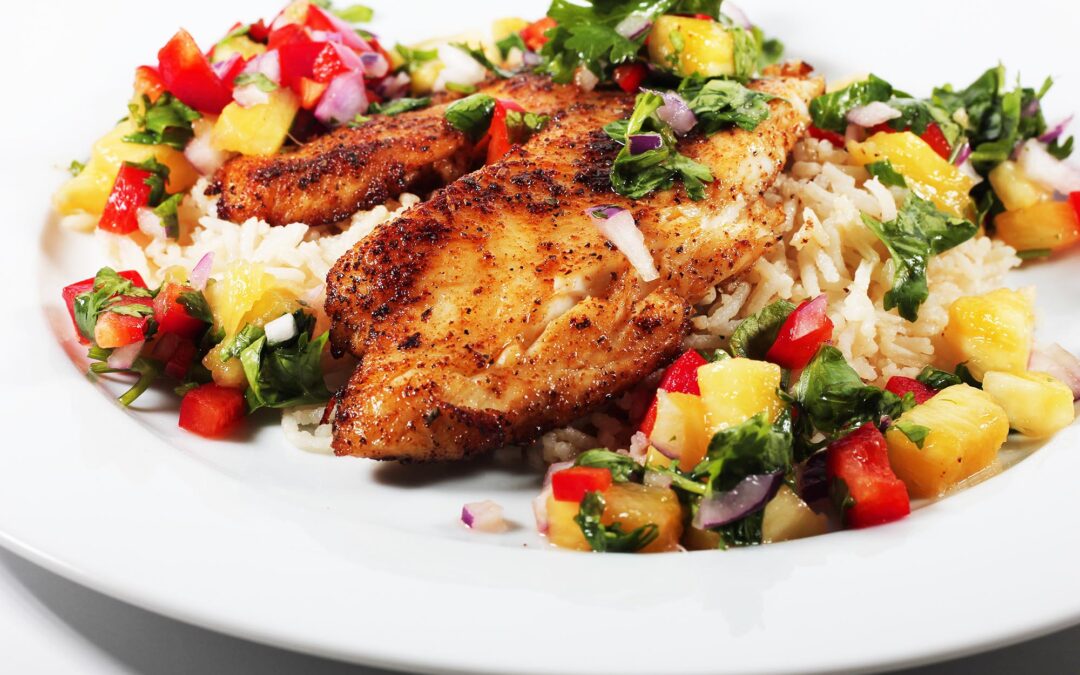 Blackened Tilapia with Pineapple Salsa