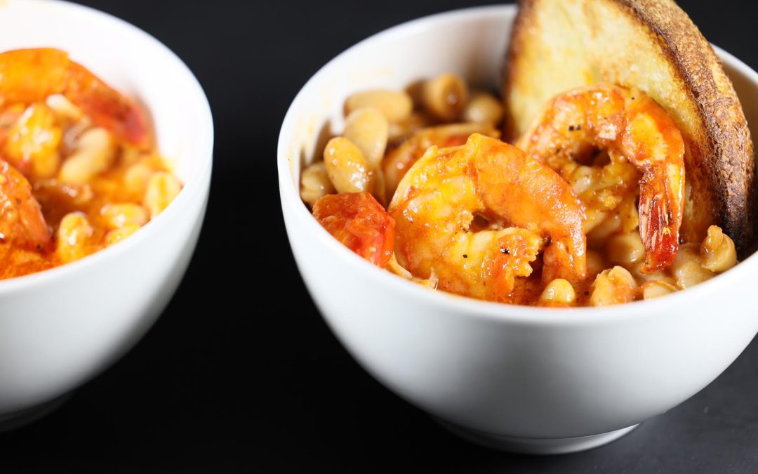 Garlic Shrimp with Spanish White Beans