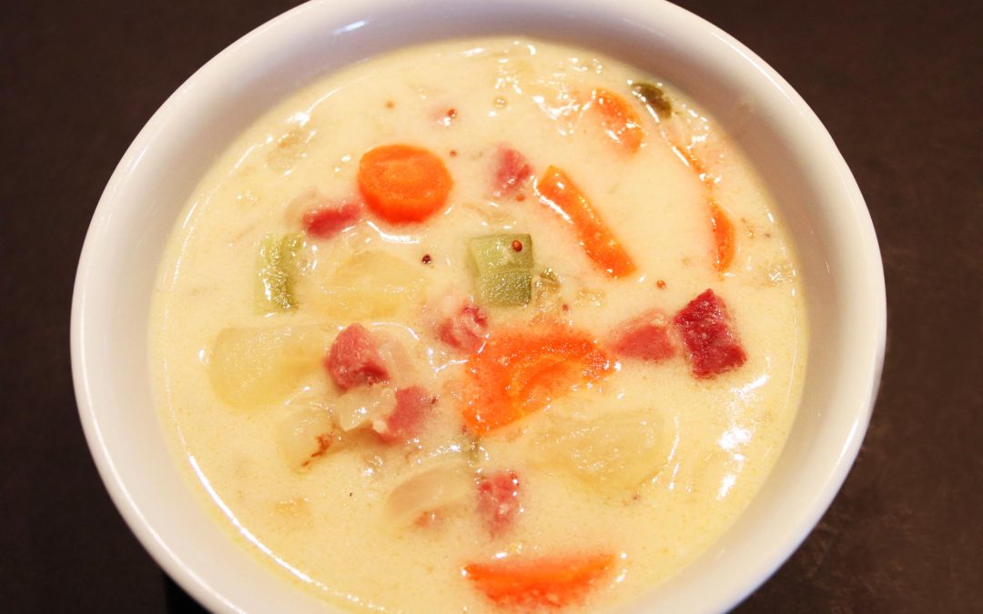 Creamy Dill Pickle, Ham and Potato Soup