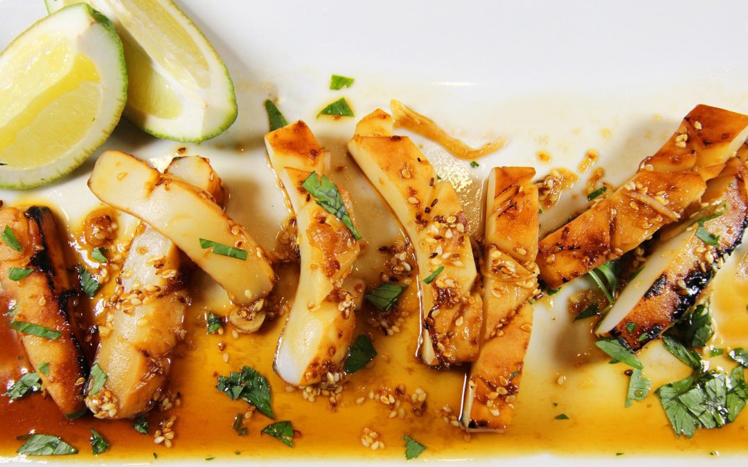 Grilled Marinated Squid Steaks