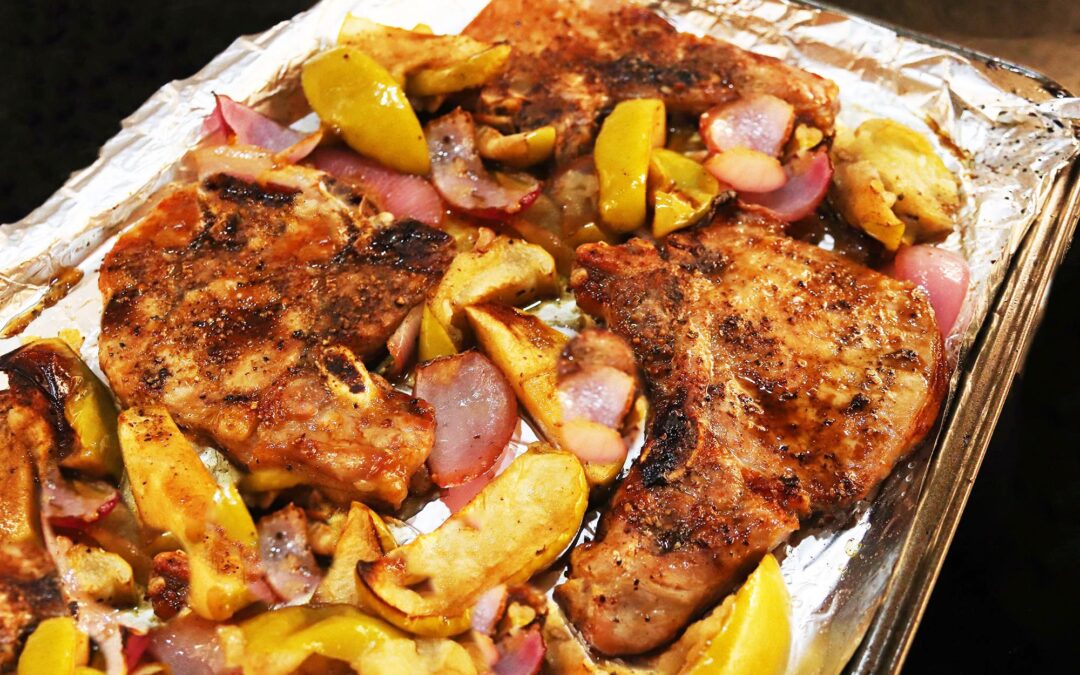 One-Pan Maple Glazed Pork Chops and Apples